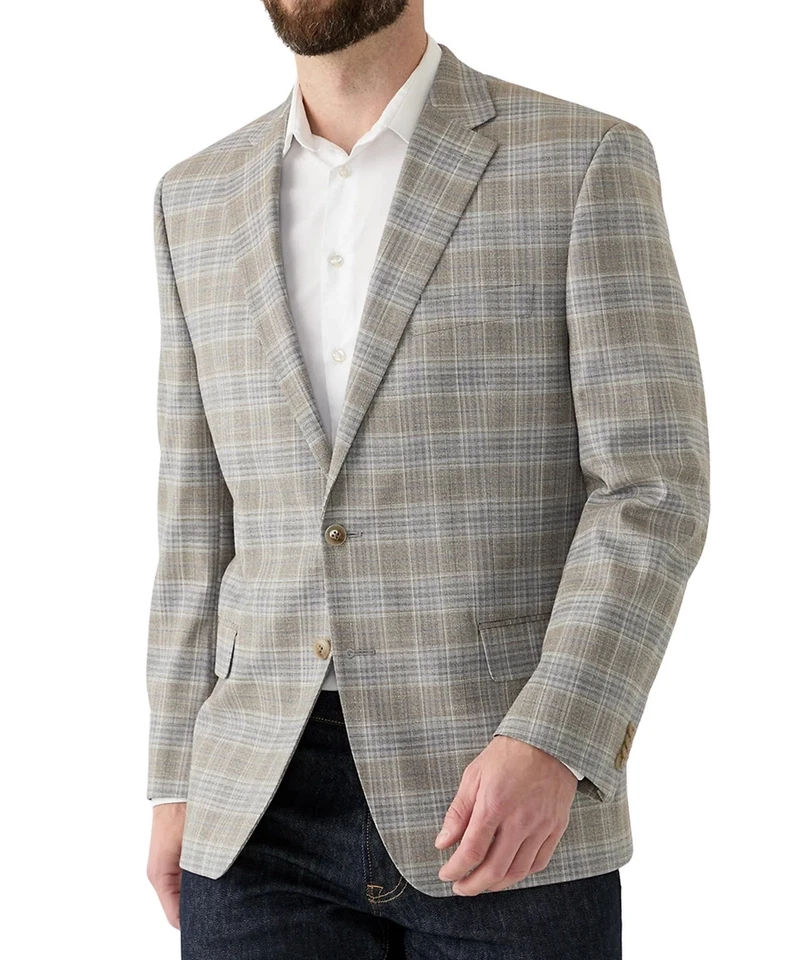 Chaqueta Abrigo Deportivo Michael Kors Para Hombre Calce Clásico Sólido 44S Gris Azul E111577 Foto 2 de 4