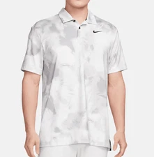 Nike Golf Tour Men's Dri-FIT Ombre Print Polo Shirt FD5935 - 100 White / Gray