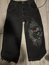 JNCO Vintage 90's Black Hissing Snakes Streetwear Baggy Distressed 32x30