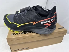 Salomon Thundercross Trail Running Shoes Men's Size 11.5 Black Gray Green Orange