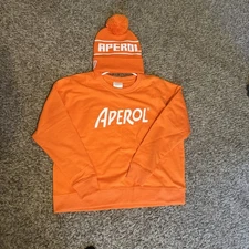 Aperol Spritz crew neck crop sweater with matching hat.