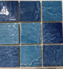 1 Sheet Blue Ceramic Mosaic Tile 2x2 Squares Glossy Modern for Wall  Floor
