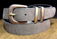 Express Brown Suede Belt Sz L/31 1-1/8 Wide Patina H ware Read Desc
