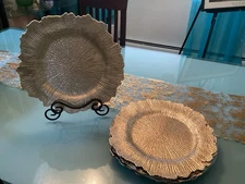 MAONAME Round 13" Gold Charger Plates, Set of 6