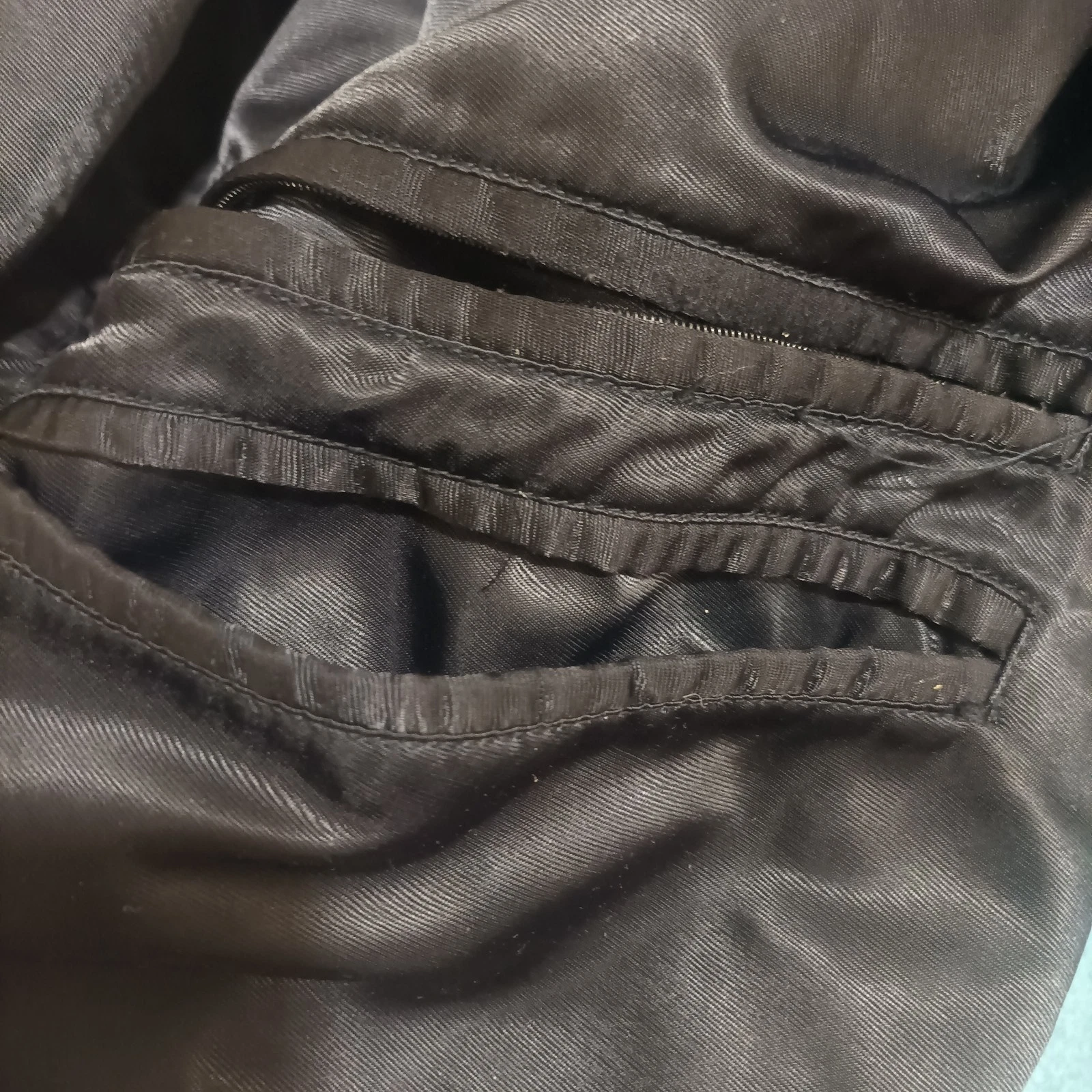 Franklin & Marshall Varsity Bomber Jacket Black Satin - Size L - Good Condition - product detail image 13
