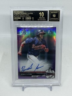 2017 Bowman Chrome 1st Ronald Acuna Jr Auto Purple /250 BGS 10 Black Label