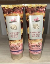 2x Bath  Body Works Raspberry Holiday Pie Bar By Milk 8 Oz
