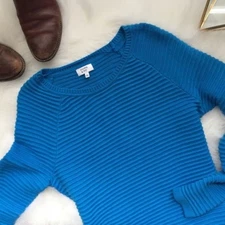 Crown & Ivy Classic Blue Chunky Sweater NWOT, Women's Oversized Small