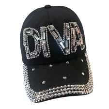 Popfizzy Rhinestone Diva Hat for Women, Bedazzled Queen Gifts, Bling Hats for...