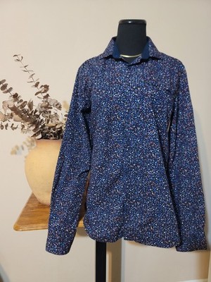 Denim & Flower Multicolor Floral Button Shirt Navy EUC Sz Sm