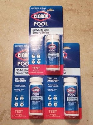 CLOROX POOL AND SPA 30 MULTI USE SMART TESTING STRIPS LOT OF THREE 90 TOTAL NEW