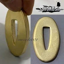 Small Plain Brass Tsuba Handguard For Japanese Samurai Sword Katana Maintenance 
