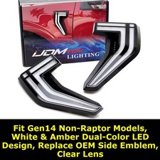 Led Fender Emblem Replace Side Marker Lights For Ford 2021-up F-150 Clear Lens Led Fender Emblem Replace Side Marker Lights For Ford 2021-up F-150 Clear Lens
