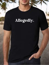 1pc Allegedly Funny Cotton T-Shirt for Men - Casual Crew Neck, Slight Stretch, K