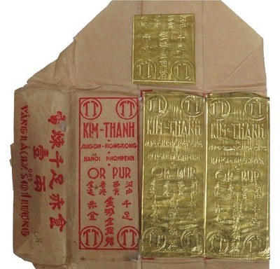 1970's GOLD VIETNAM TAEL 1.2057ozs ORIGINAL KIM-THANH 24K BARS