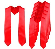 6 Pieces Unisex Graduation Stole Blank Graduation Sash Plain Grad Stole 72 In...