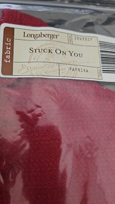 Longaberger Stuck on you Post it Note Basket Paprika Liner  NEW