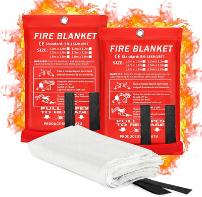 2024 Emergency Fire Blanket Fire Extinguisher Blanket, Fire Suppression 2 Pack
