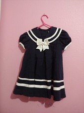 Rare Editions Navy Sailor Dress 12 Months w Hat A3
