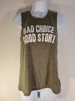 AMERICAN EAGLE Soft Sexy green Tank top shirt Bad Choice Good Story XS