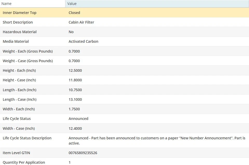 Салонный воздушный фильтр WIX для Mercedes-Benz B250 2016-2019 L4-2,0 л - Изображение 4 из 4