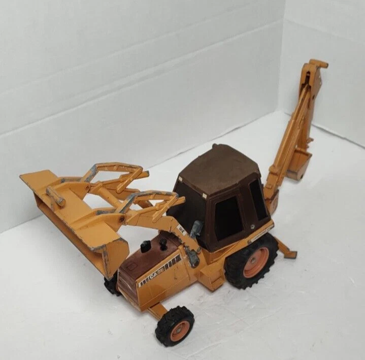 Retroexcavadora vintage ERTL CASE 580E CONSTRUCTION KING LOADER ESCALA 1:16 HECHA EN EE. UU. Foto 4 de 4