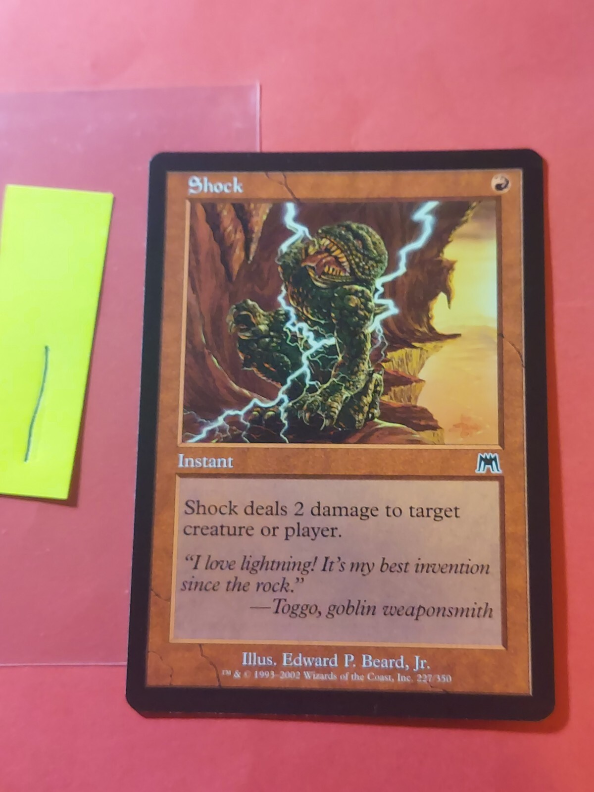 2002 Magic The Gathering Onslaught #227 Shock, C, Red, NF, cd1