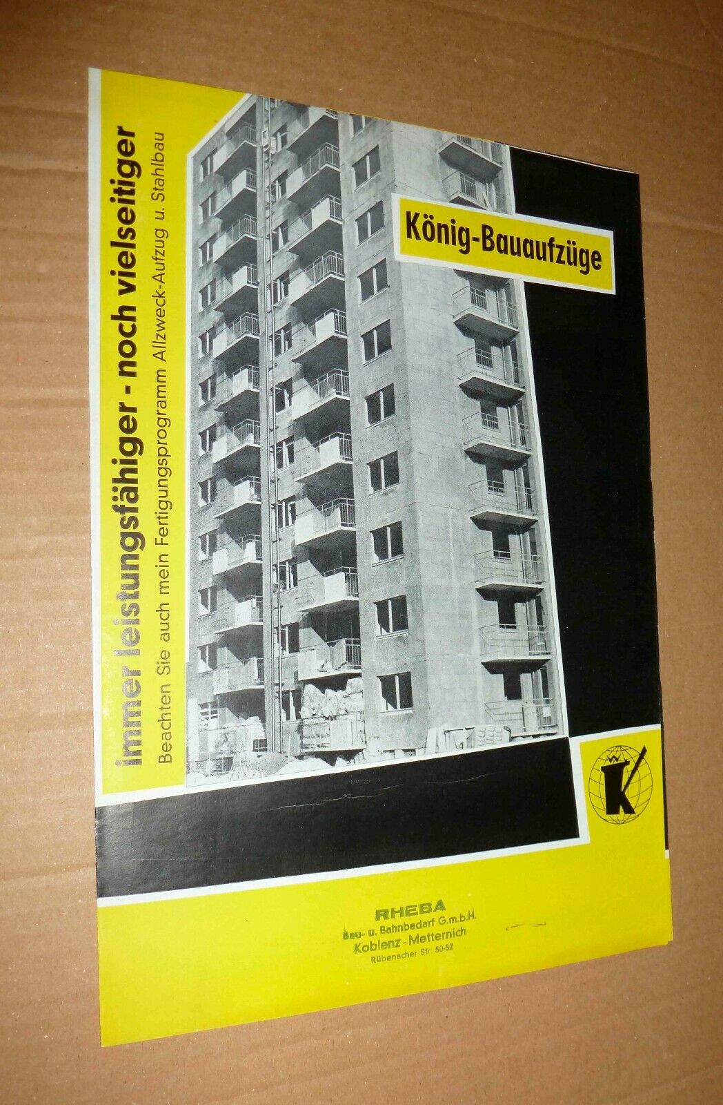 Old: König-bauaufzüge Brochure (From Ca 1969)