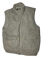 Vintage 1990's Eddie Bauer Goose Down Vest Men's LARGE Gray Cargo Pockets