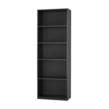 Mainstays 5-Shelf Bookcase with Adjustable Shelves, True Black Oak New