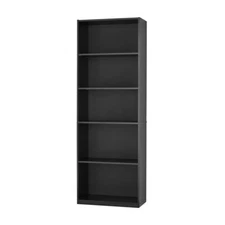Mainstays 5-Shelf Bookcase with Adjustable Shelves, True Black Oak New