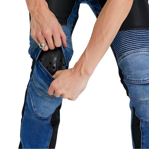 5XL Oversize Bule Jeans Mens Motorcycle Jeans Moto Jean Trousers Touring Racing - Picture 12 of 23