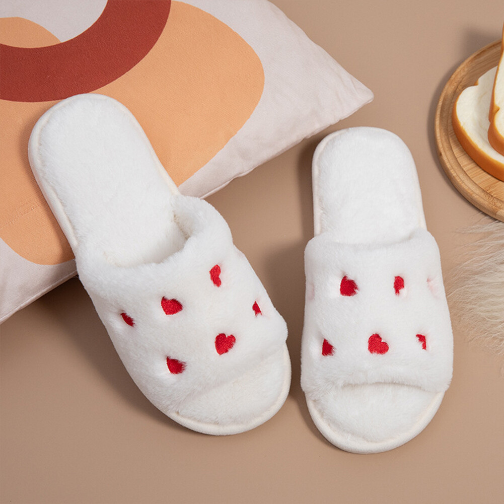 APL Pantofole peluche motivo cuore morbide casa scarpe pelose amore pantofole per uomo donna