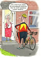 Funny Humour Birthday Card - It's A Petition From The Neigbours ... Lycra Shorts