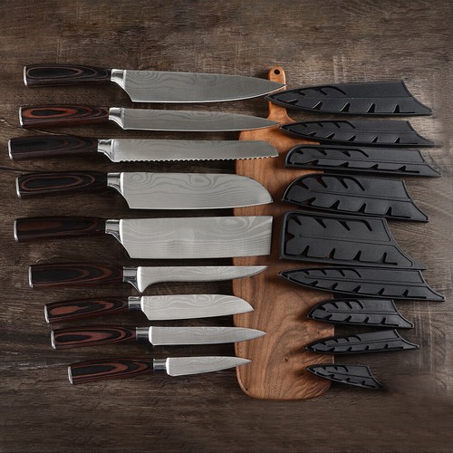 Set Coltelli Cucina Modello Damasco Giapponese Coltelli Chef Acciaio Inox Cleaver - Foto 9 di 30