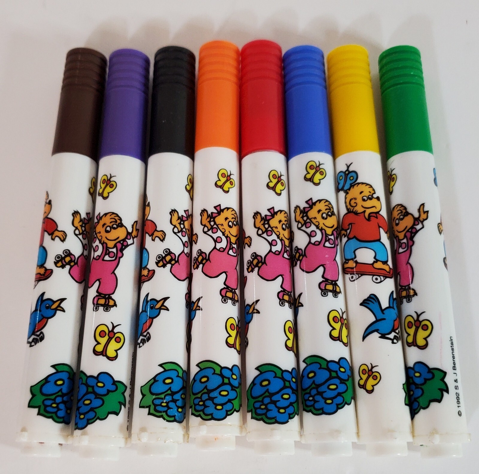Vtg Rare The Berenstain Bears 8 Color Broad Line Markers Collectible Only 1992