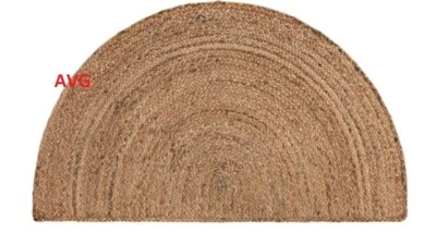 Half Circle Door Runner Rug Floor Door Mat for Stairs Doors Handmade Jute Mat - Image 1 of 4