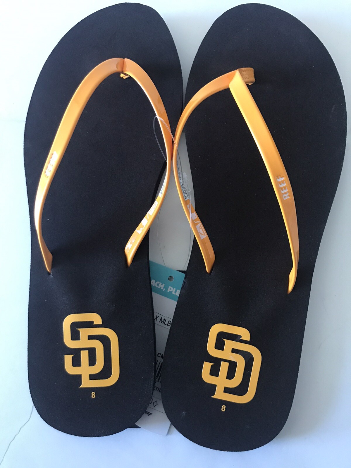 WOMEN'S REEF BROWN/ ORANGE BLISS X MLB SAN DIEGO PADRES FLIP FLOP SANDALS  SIZE 8 194097965851 | eBay