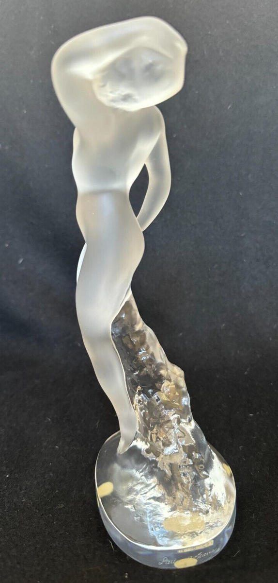 Vintage Lalique Frosted Glass Nude Woman Figurine 