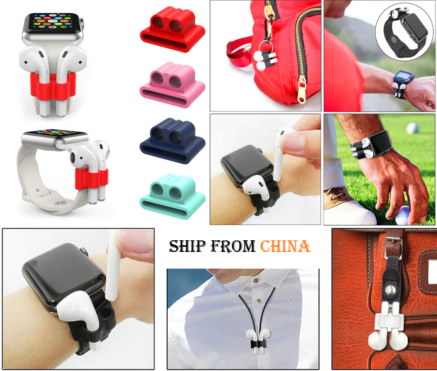 Airpods HOLDER Wireless Earphone Case For Apple watch Strap Anti-lost support-image