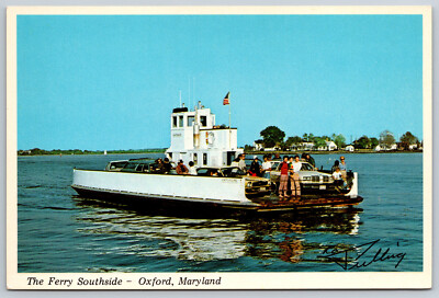 Postcard The Ferry Southside Tred Avon River Oxford, MD  6''X4'' CN2