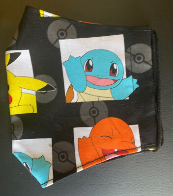 Pokemon Pikachu Squirtle Eevee Washable Double Layer Filter Pocket Face Mask 