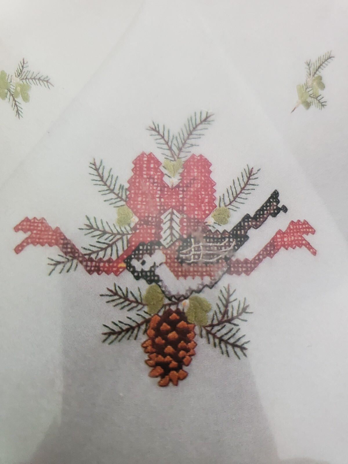 Bucilla 82971 Stamped Cross Stitch Tablecloth Boughs and Bows 60" X 90