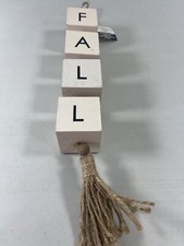 FALL Wood Blocks Hanging Sign Fall Decoration Holiday Decor Rope Fringe