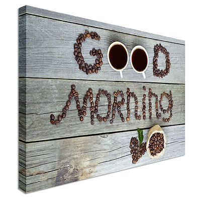 Guten Morgen Kaffeebohnen Leinwand Wandbild Bild Druck