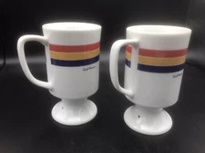 Vintage International Cafe Vienna Coffee Suisse Mocha Pedestal Mugs Set of 2