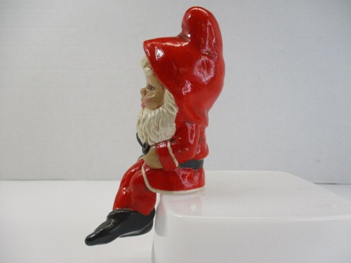 1980 Garden GNOME Hobbyist Ceramic Sitting Shelf Sitter Leprechaun w Pipe 5" Vtg - Picture 7 of 11