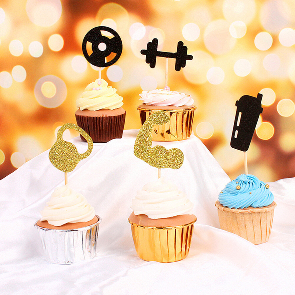 Fitness Birthday Party Fitness Cake Decor Gym Theme Cupcake Toppers eBay