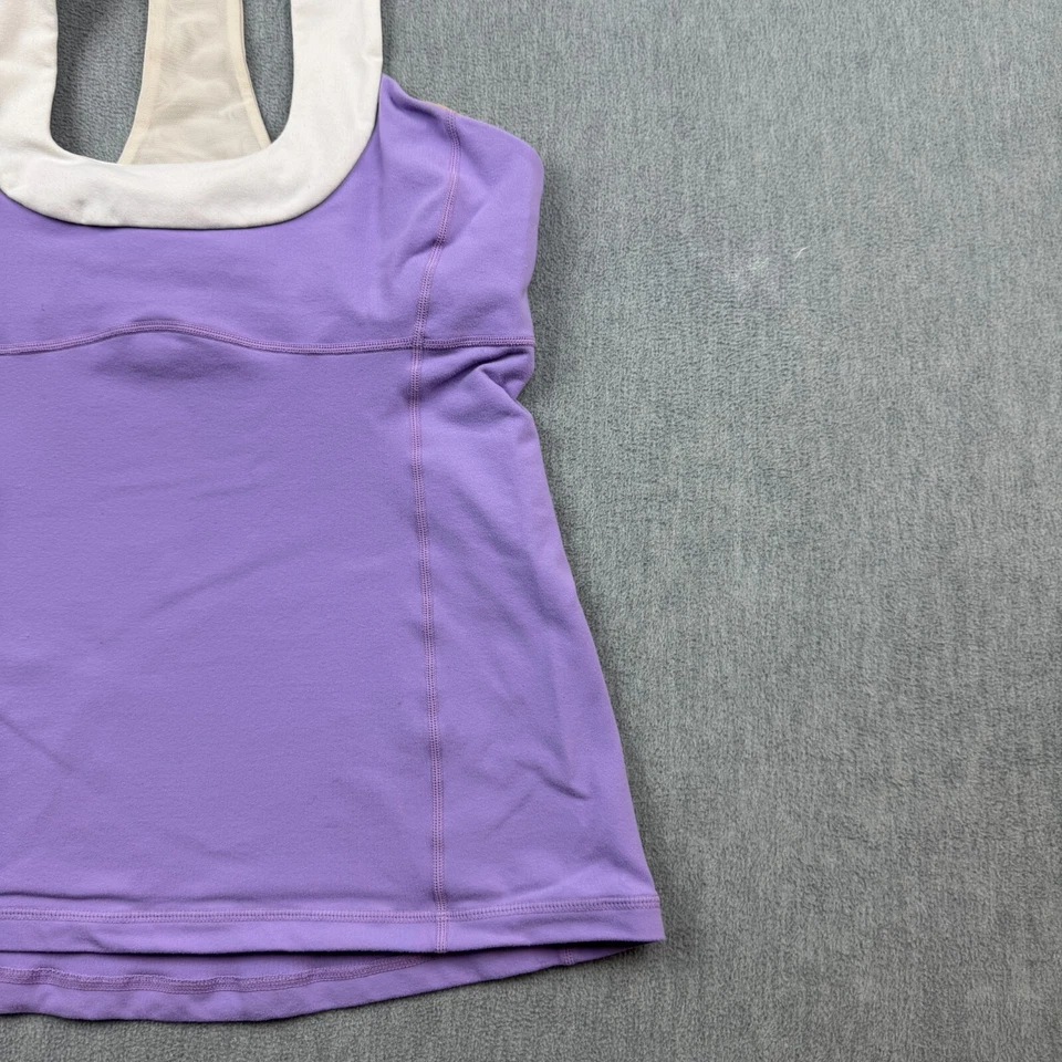Camiseta sin mangas Lululemon para mujer 10 púrpura cuello redondo elástico sin relleno yoga Foto 3 de 4