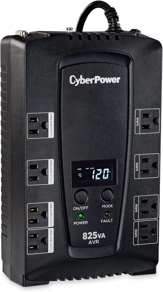 CP825AVRLCD Intelligent LCD UPS System, 825VA/450W, 8 Outlets, AVR, Compact - Image 2 of 4